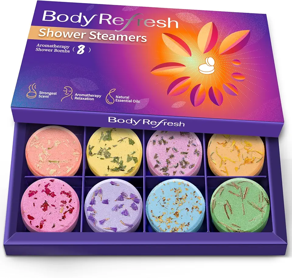 Shower Steamers Aromatherapy - 8 Pack Shower Bombs with Essential Oils, Christmas Gifts for Women Stocking Stuffers, Birthday Gifts for Women Girlfriend Her Self Care Relaxation Home SPA Stress Relief ClimeCo Certified
