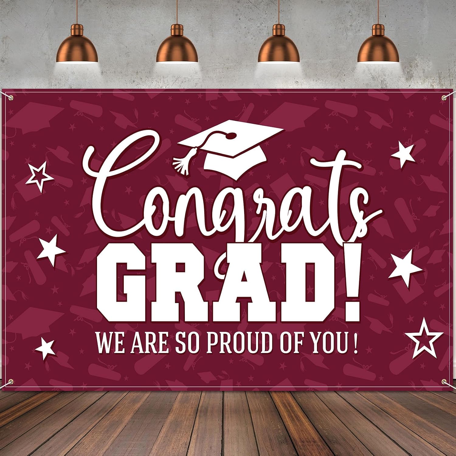 Moukeren Graduation Decorations Grad Backdrop Banner Class of 2026 Graduation Backdrop Background for Grad Party Photo Studio Props Decoration Sign Supplies, 72.8 x 43.3 Inch (Blue)