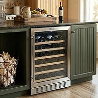 Vista 14 de Empava Refrigerador de vino, refrigerador de vino de 24 pulgadas debajo del mostrador, refrigerador de vino para entusiastas del vino de 52