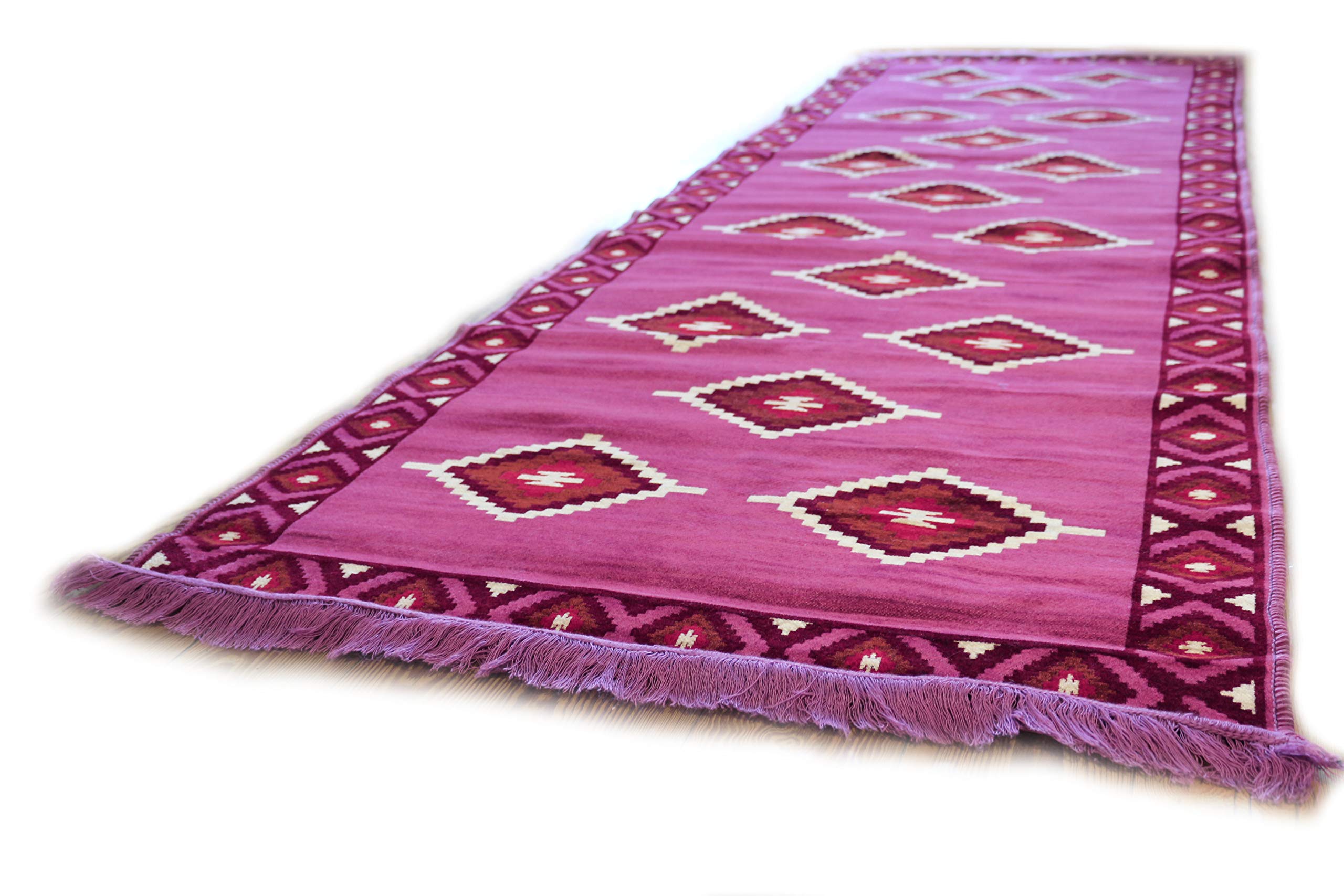 Tapis damassé rose Rug S 1-33-761 90x300 cm pour couloir sombre et bruyant