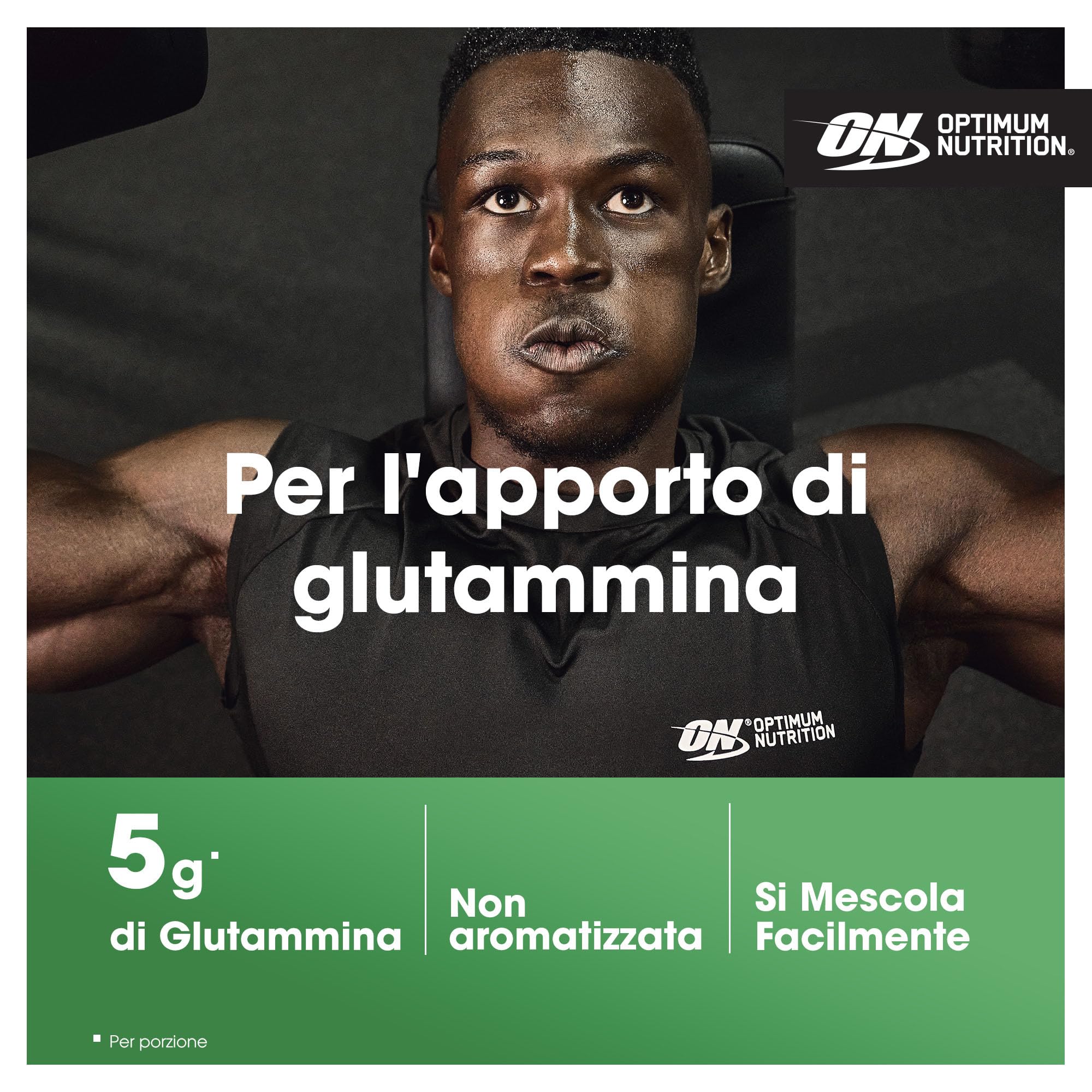 Optimum Nutrition Glutamine, Aminoacido L-Glutammina in Polvere, Integratore Alimentare per la Preparazione di Frullati Pre e Post-Allenamento, Non Aromatizzato, 123 Porzioni, 630 g