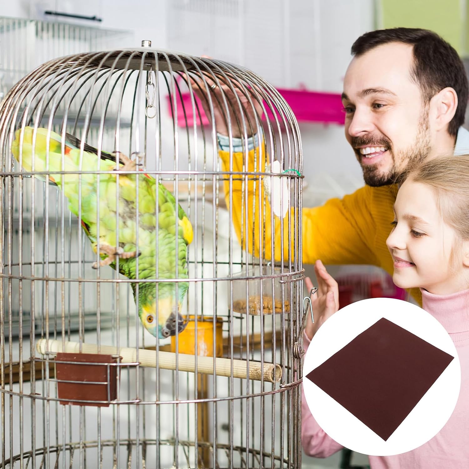 4pcs Parrot Cage Liner Sandpaper, Bird Cage Bottom Sandpaper for for Pet Bird Claw Grinding, 100 Grit & 20''X10'' Replacement Birdcage Accessories