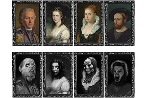 OEDOC Halloween Decorations 3D Moving Portrait Picture Frames for Spooky Party Decor