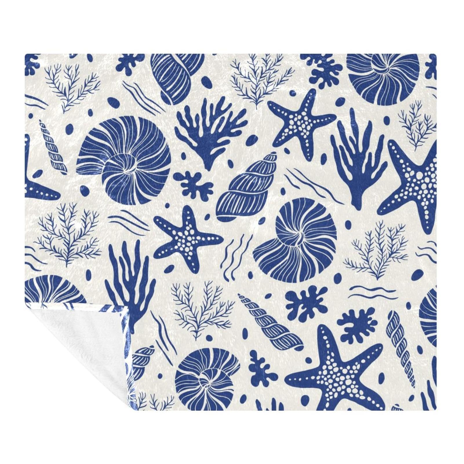 Couverture polaire microfibre océan pour pique-nique plage et soirées cocooning en famille