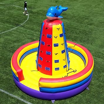 15FT Large Inflatable Bounce House with Climbing Wall, 100% PVC Bouncer Castle with 1100W Blower, Stakes & Safety Wall for Outdoor Birthday Parties, Backyard Games 15x15x12FT