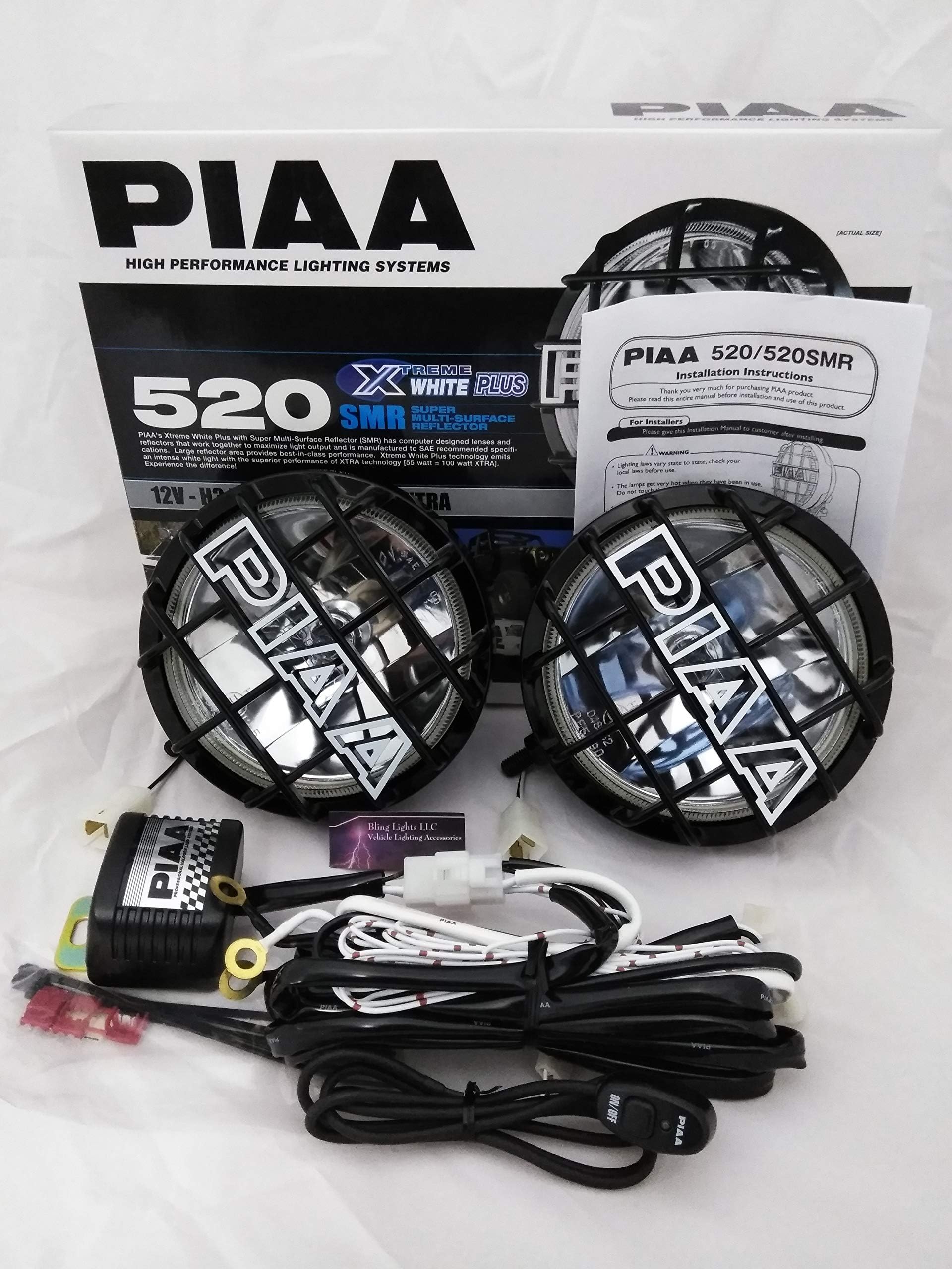 PIAA 5294 520 SMR - Lamp Kit Xtreme White Drv Smr 55w=110w Black Rnd