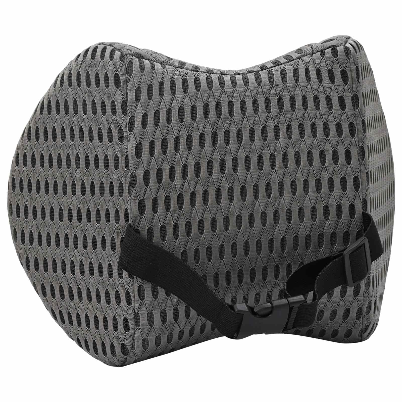 Poduszka pod kark, szara, z pianki Visco, ergonomiczna, oddychająca, 31 x 22 x 13 cm, z pianką memory i zdejmowaną poszewką, do sypialni i komfortu podróży