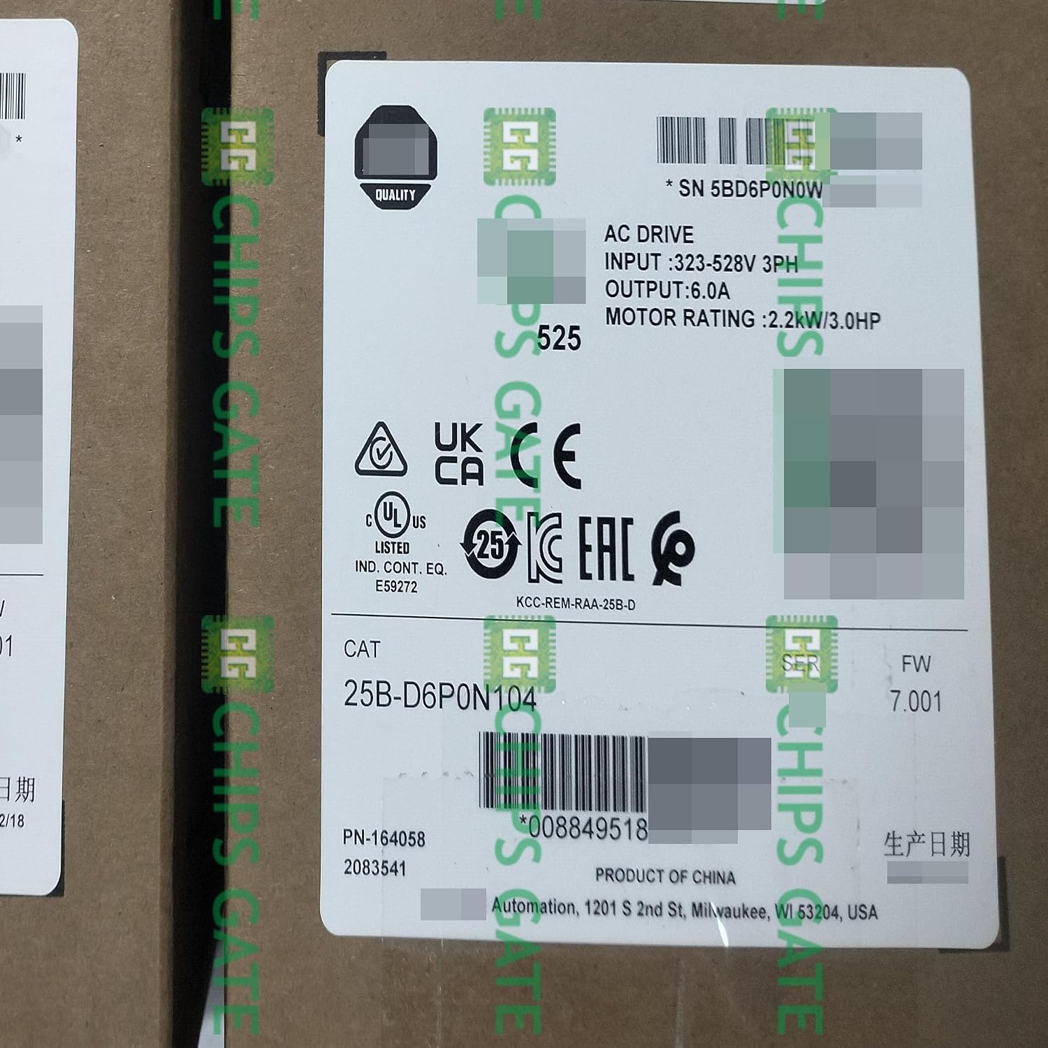 1pcs new Sealed 25B-D6P0N104 2.2kW 25B-D6P0N104 with Box