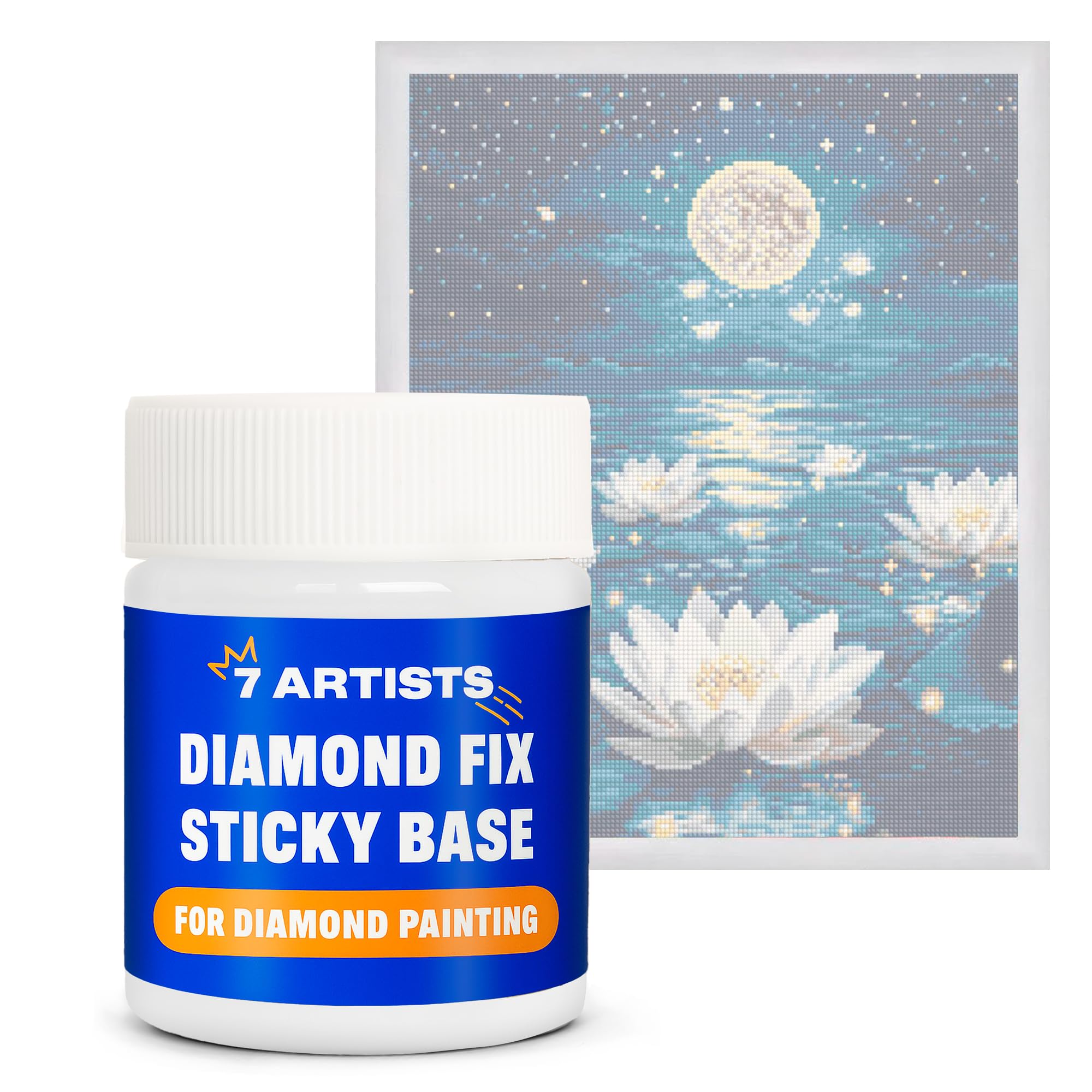7 Artists Diamond Art Glue 50 ml – Clear Liquid Diamond Painting Glue for Dimond Art for Adults | Sticky Base for Dimond Gem Painting Small and Large Accessories