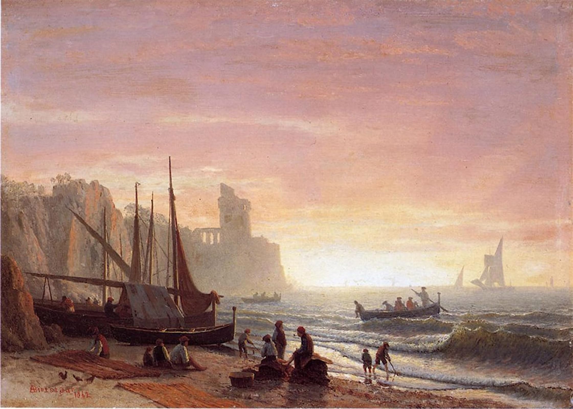 Póster de paisaje marítimo Albert Bierstadt cuadro decorativo de pared 60x90cm 5