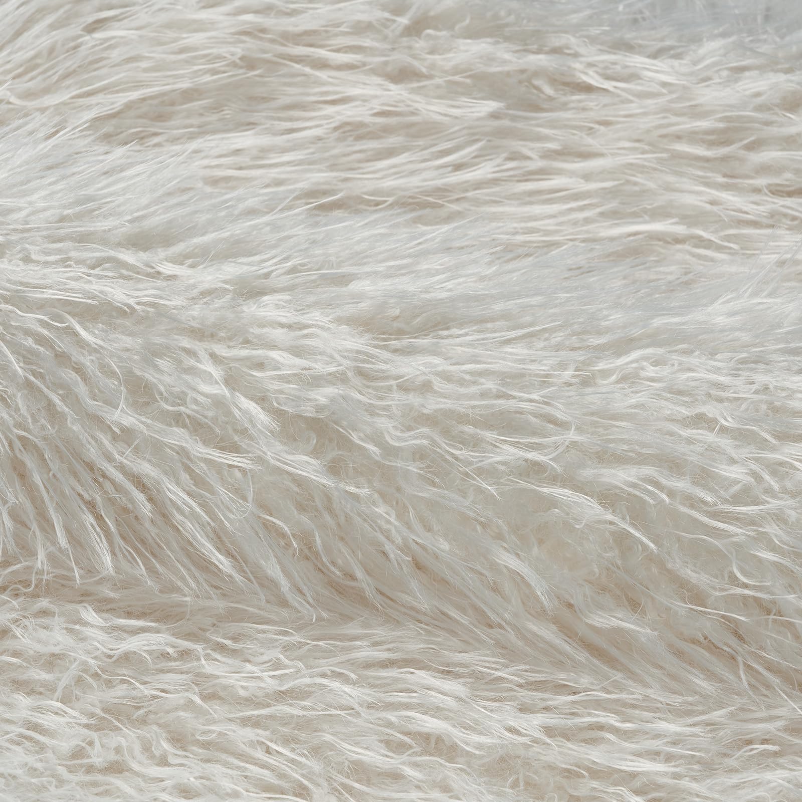 FUTEI Housses de Coussin 45x45 cm en Fausse Fourrure, Lot de 2, Blanc crème