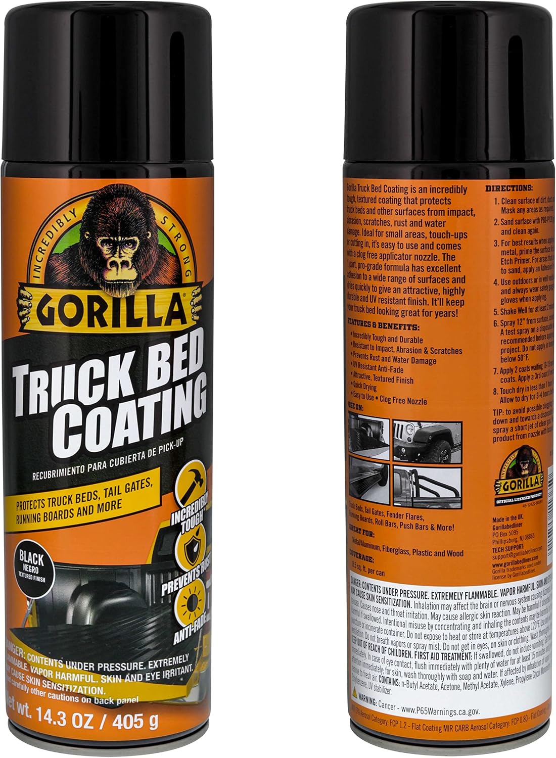 Gorilla Truck Bed Liner Coating - 14.3 Ounce Aerosol