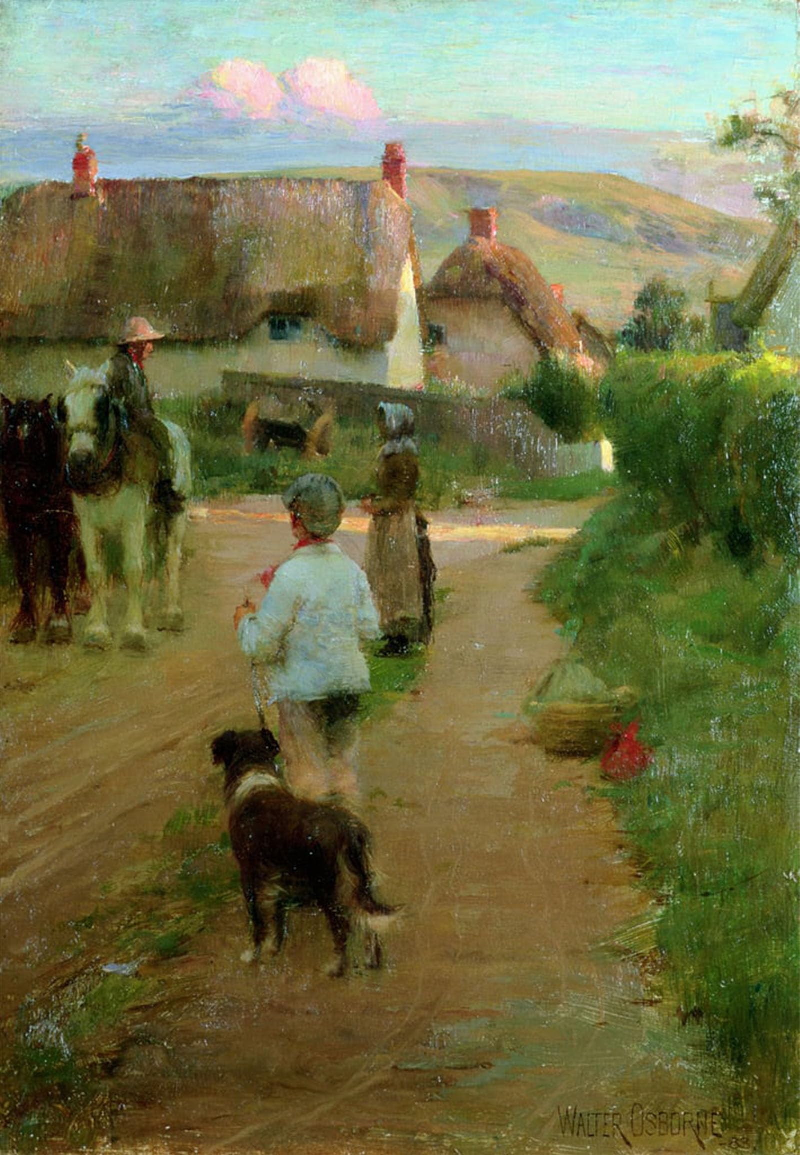 Posteriik No Frame Vintage Classic Picture Landscape Artwork The Loiterers By Walter Frederick Osborne Portrait Canvas Painting For Office Home Decor 60X90cm