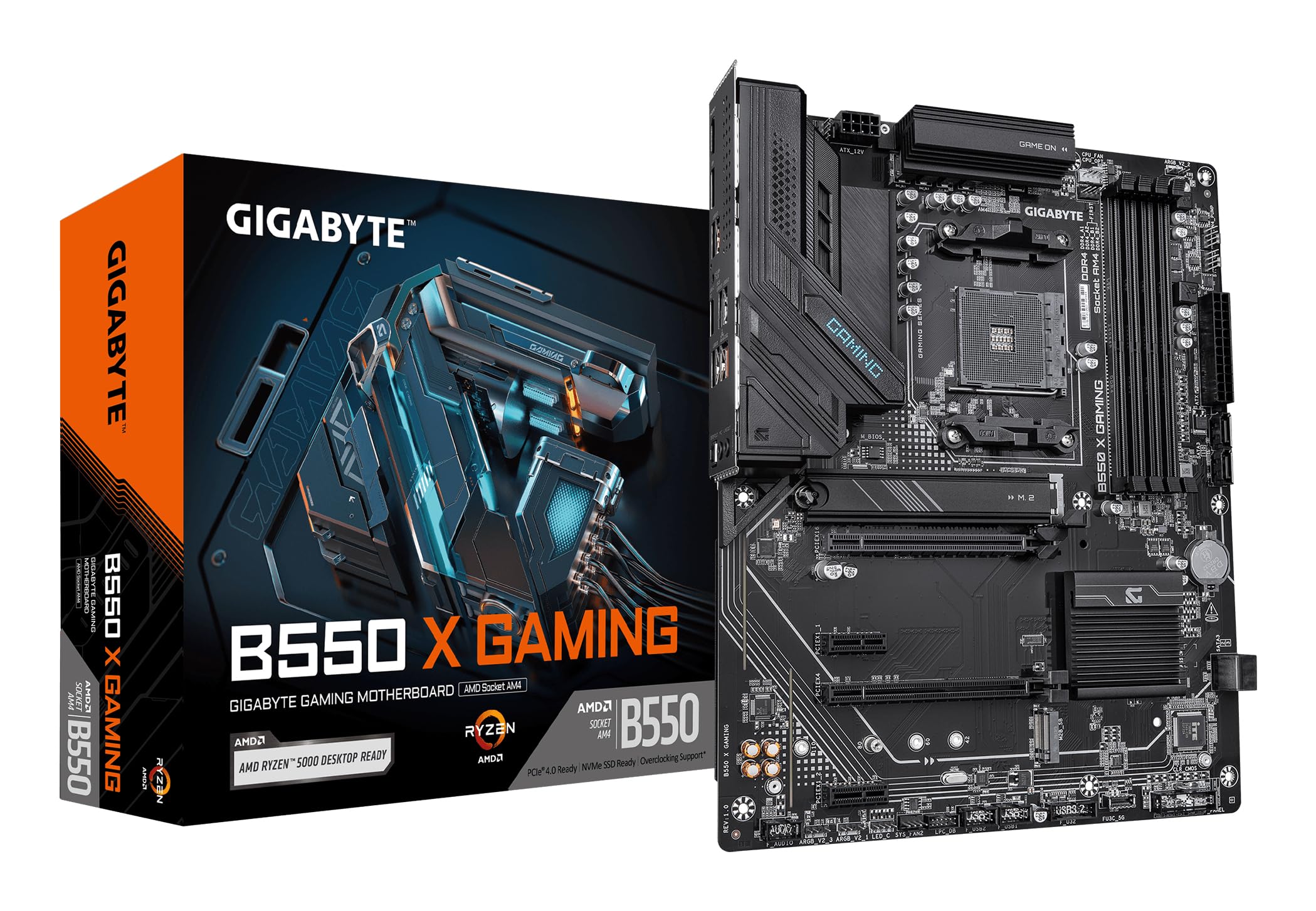 GIGABYTE B550 X Gaming Mainboard | AMD Ryzen 5000 G-Series CPUs, 8+2-Phasen-VRM, bis zu 3200MHz DDR4, 1xPCIe 4.0 + 1xPCIe 3.0 M.2, 2,5-GbE-LAN, USB 3.2 Gen 2