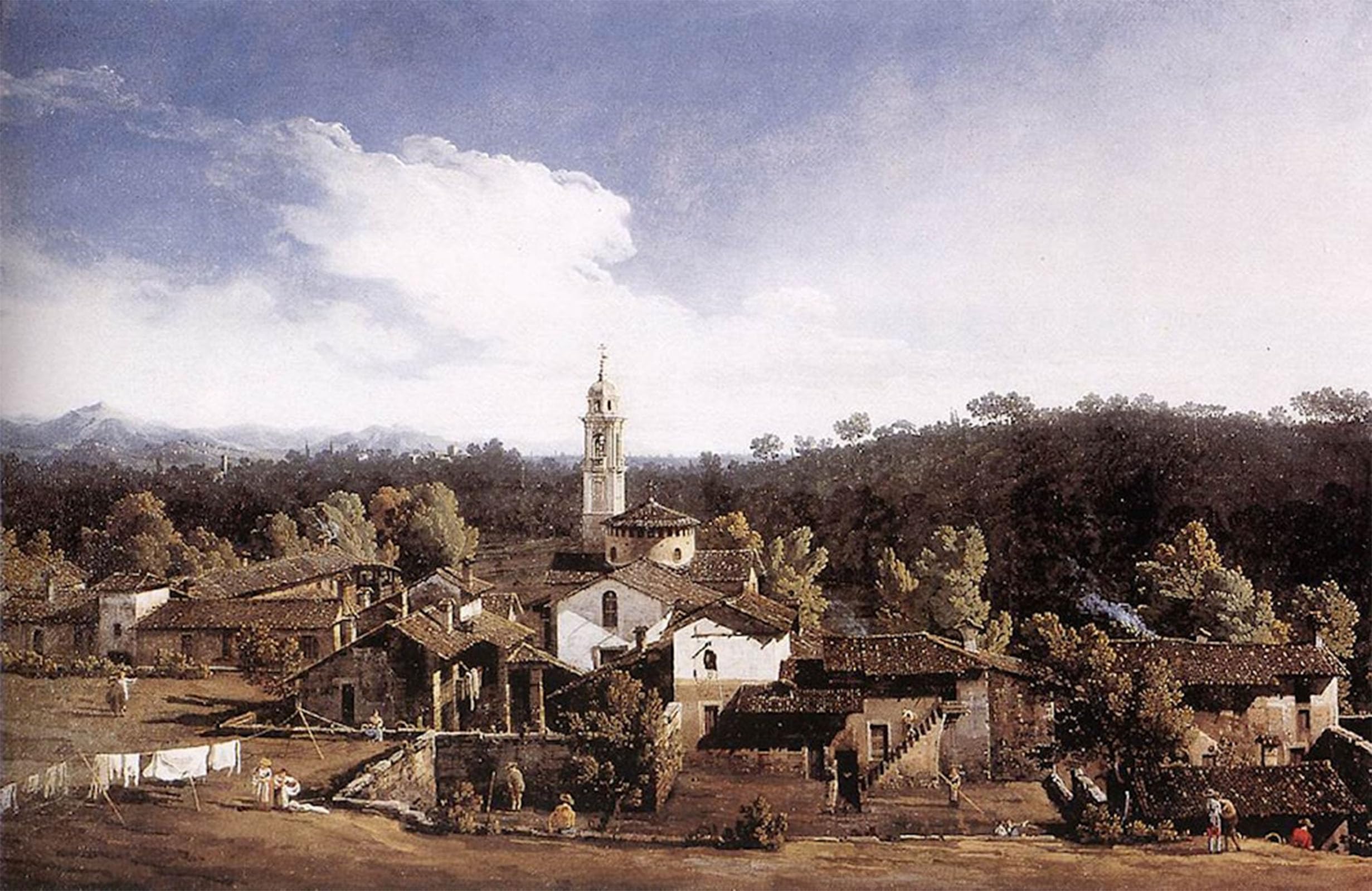 POSTERIIk Famous Animal Posters Vintage Picture View of Gazzada Near Varese by Bernardo Bellotto Modern Wall Decor for Home Decor 60x90cm
