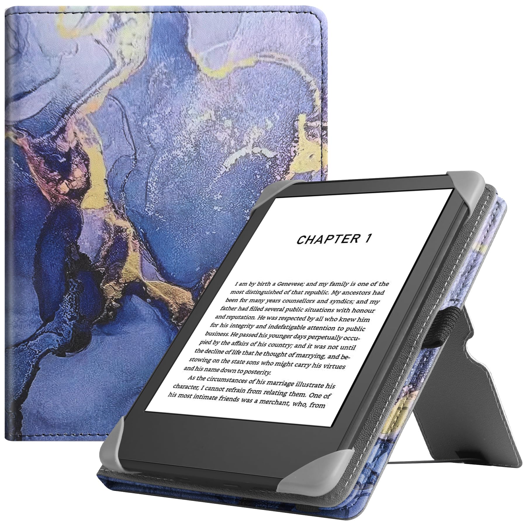 HGWALP Universal Case for 6" eReaders, Folio Leather Stand Cover with Handstrap Compatible with All 6 inch Paperwhite/Kobo/Tolino/Pocketook/Sony E-Book Reader-Matcha — view 15