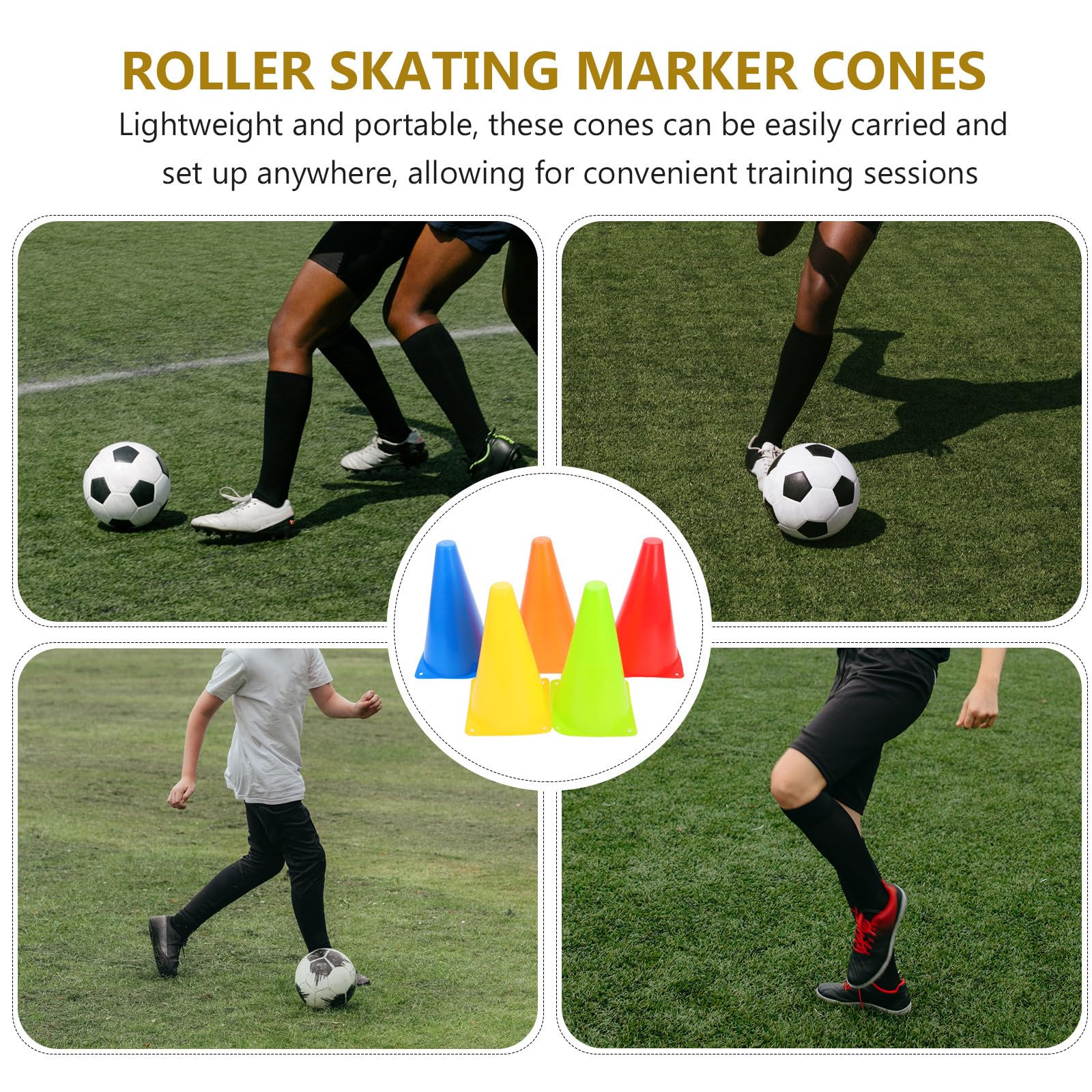Healvian 20 Pièces Petits Cônes de Signalisation en Plastique Légers et Multifonctionnels pour Entraînement Sportif Basketball et Football, Plots de Balisage pour Exercices