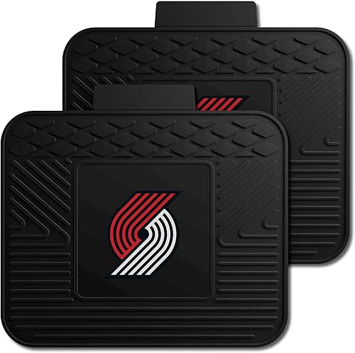 FANMATS 9390 Portland Trail Blazers - Juego de 2 alfombrillas de vinilo resistentes para automóvil, alfombrillas de primera fila, protección para