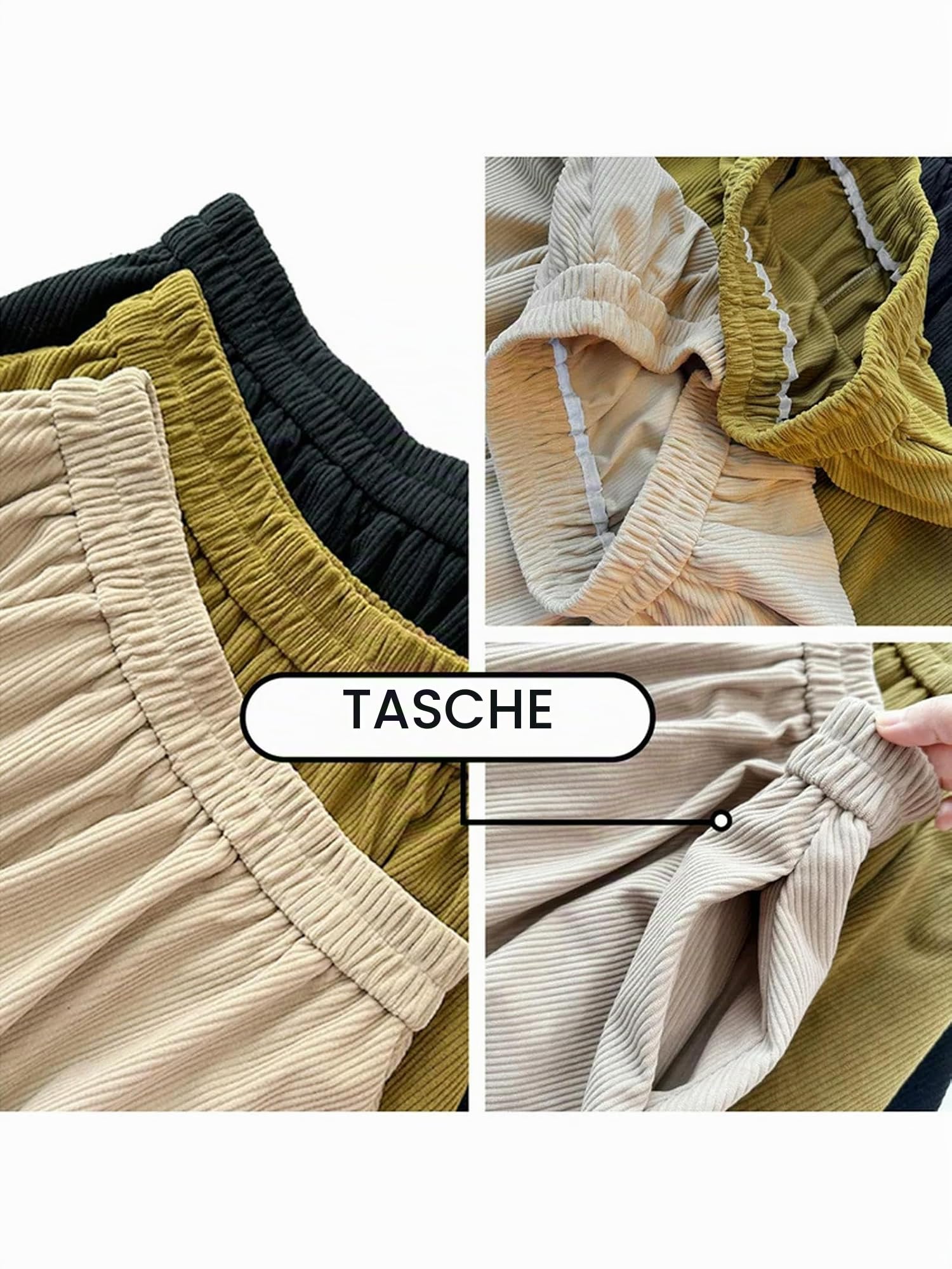 MdybF Gonna Lunga Donna Gonna Lunga Midi Velluto A Coste Femminile con Tasche alla Moda con Gonne Oscillanti A Pieghe in Alto Inverno Autunno Inverno-Verde-Taglia Unica