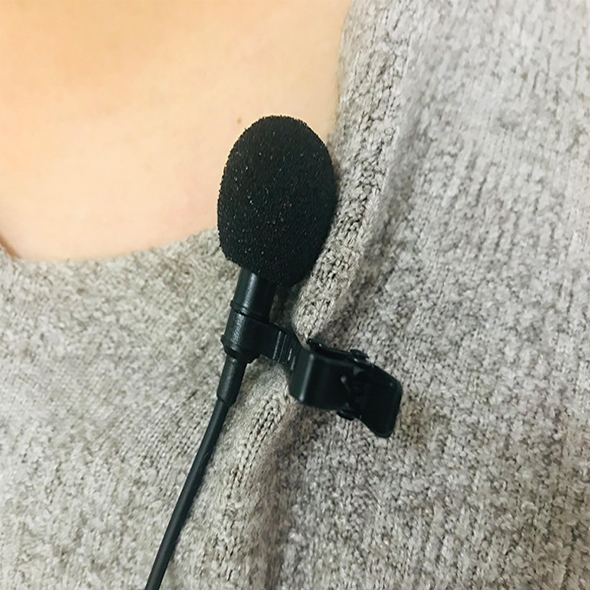 10 Stücke Schwarz Mini Lavalier Revers Kragen Clip Mic Mikrofon Halter Griff aus Metall Mikrofon Mic Clips Klemmen Für Interview Meeting Lectures Online Chat Geeignet (Stil 2)