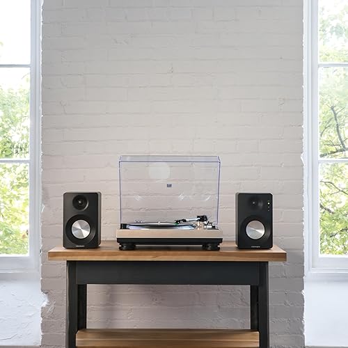 Miniatura 12 de Crosley KT100BT-CP - Sistema estéreo de tocadiscos Bluetooth con altavoces, champán