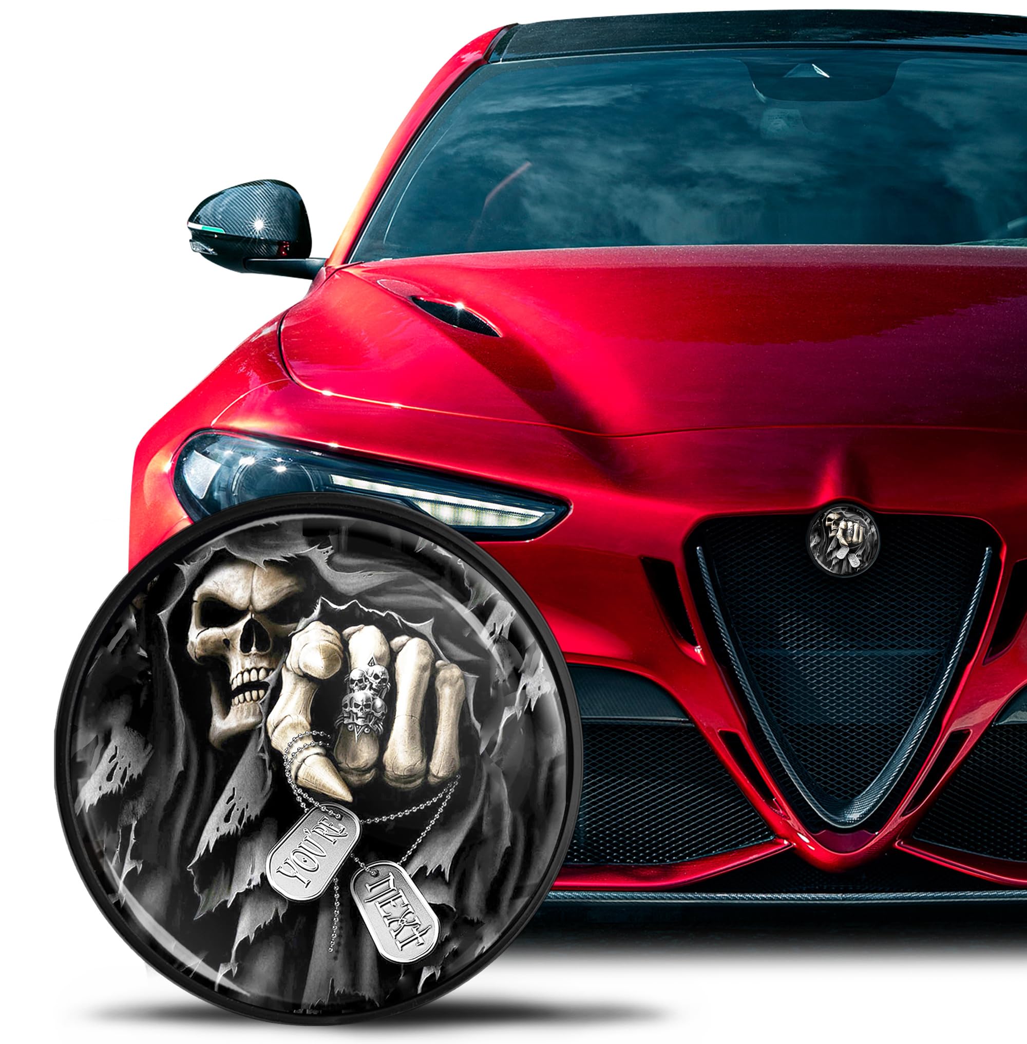 2 Stemmi Alfa Romeo Nero E Rosso 74mm - Per Cofano Anteriore E Posteriore | Compatibile Con 147, 156, 159, Mito, Brera - Foto 11