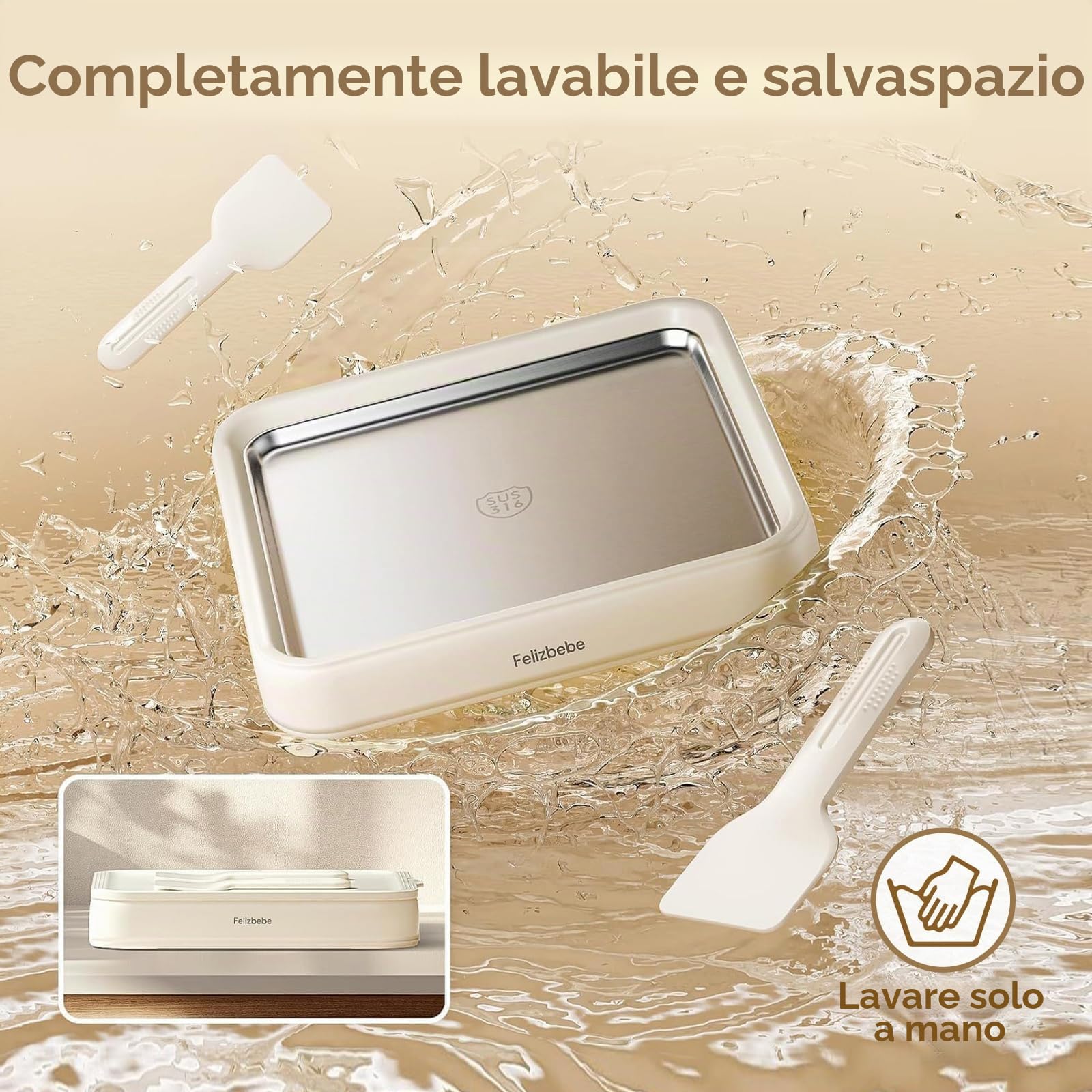 Gelatiera arrotolata, vassoio per gelato istantaneo con coperchio e 2 spatole, piastra fredda in acciaio inossidabile di alta qualità per uso alimentare, senza elettricità, per divertenti