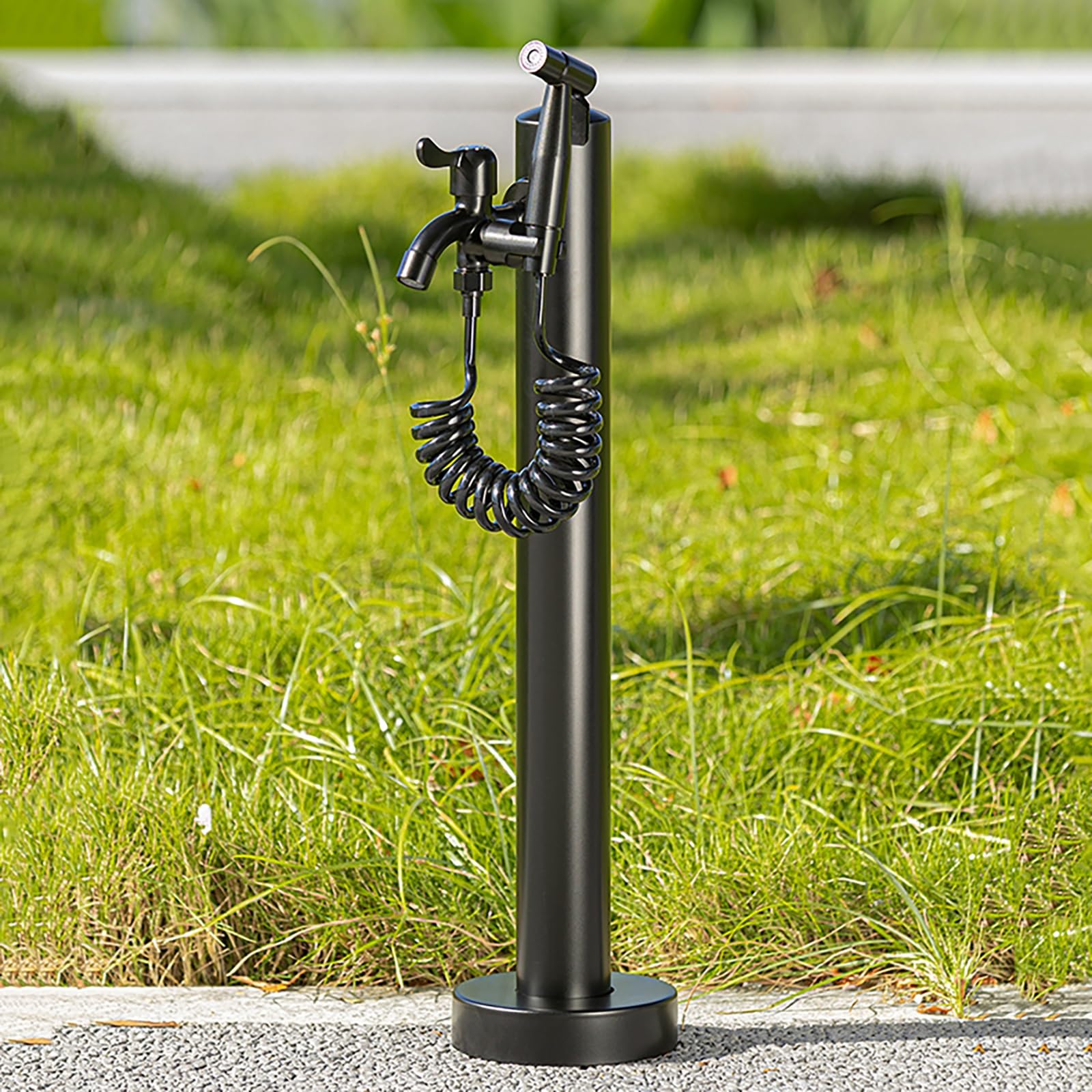 WOTZOV Stainless Steel Outdoor Garden Water Column With Faucet & Spray Gun - Anti-Frost Vertical Faucet Stand For Courtyard Irrigation，60cm/23.6in