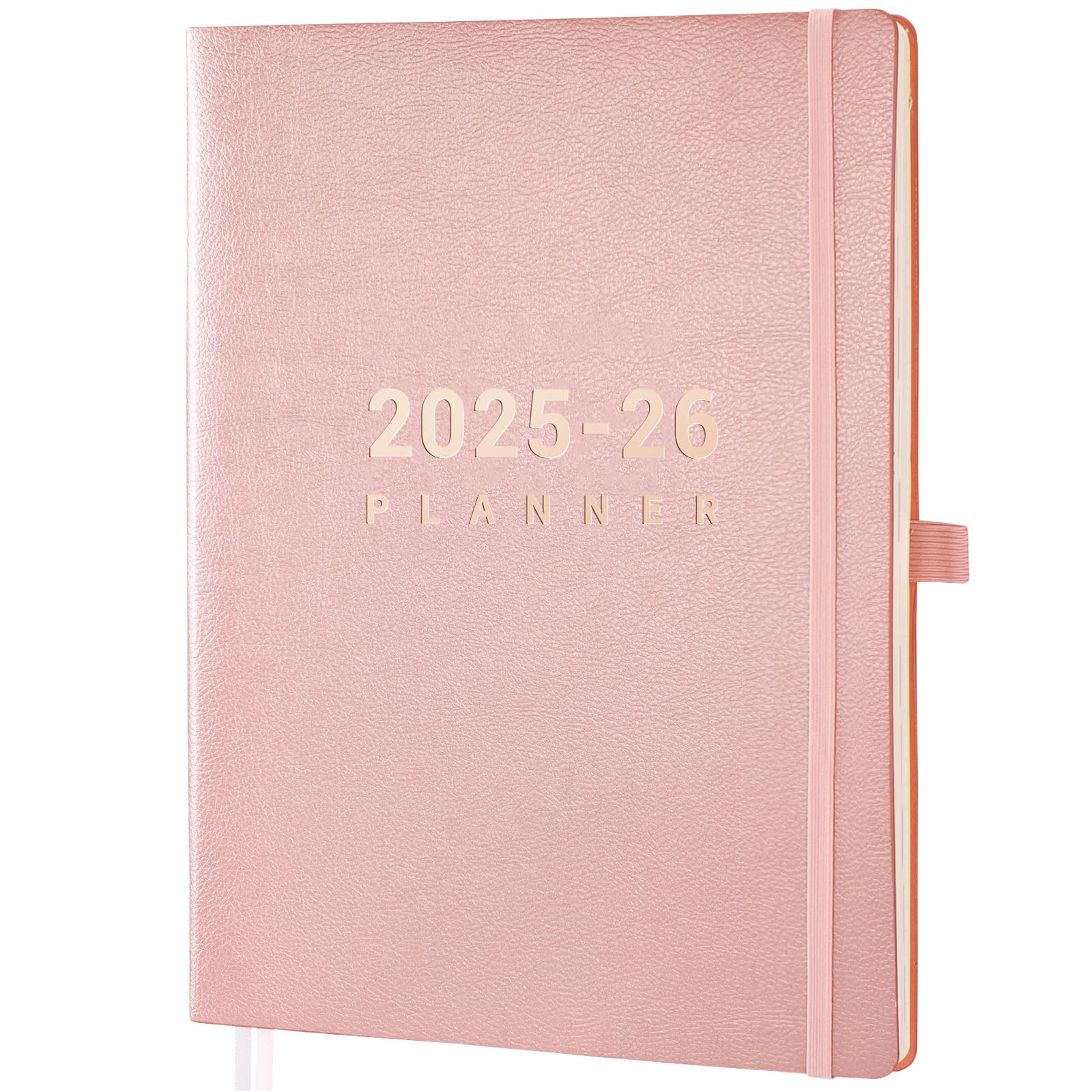 2025-2026 Planner - Jul 2025 - Jun 2026, 2025-2026 Planner Weekly and Monthly, 8.5" x 11", Pen Holder, Calendar Stickers, Pocket, 25 Notes Pages, Faux Leather Cover, A4 Premium Paper - Pink