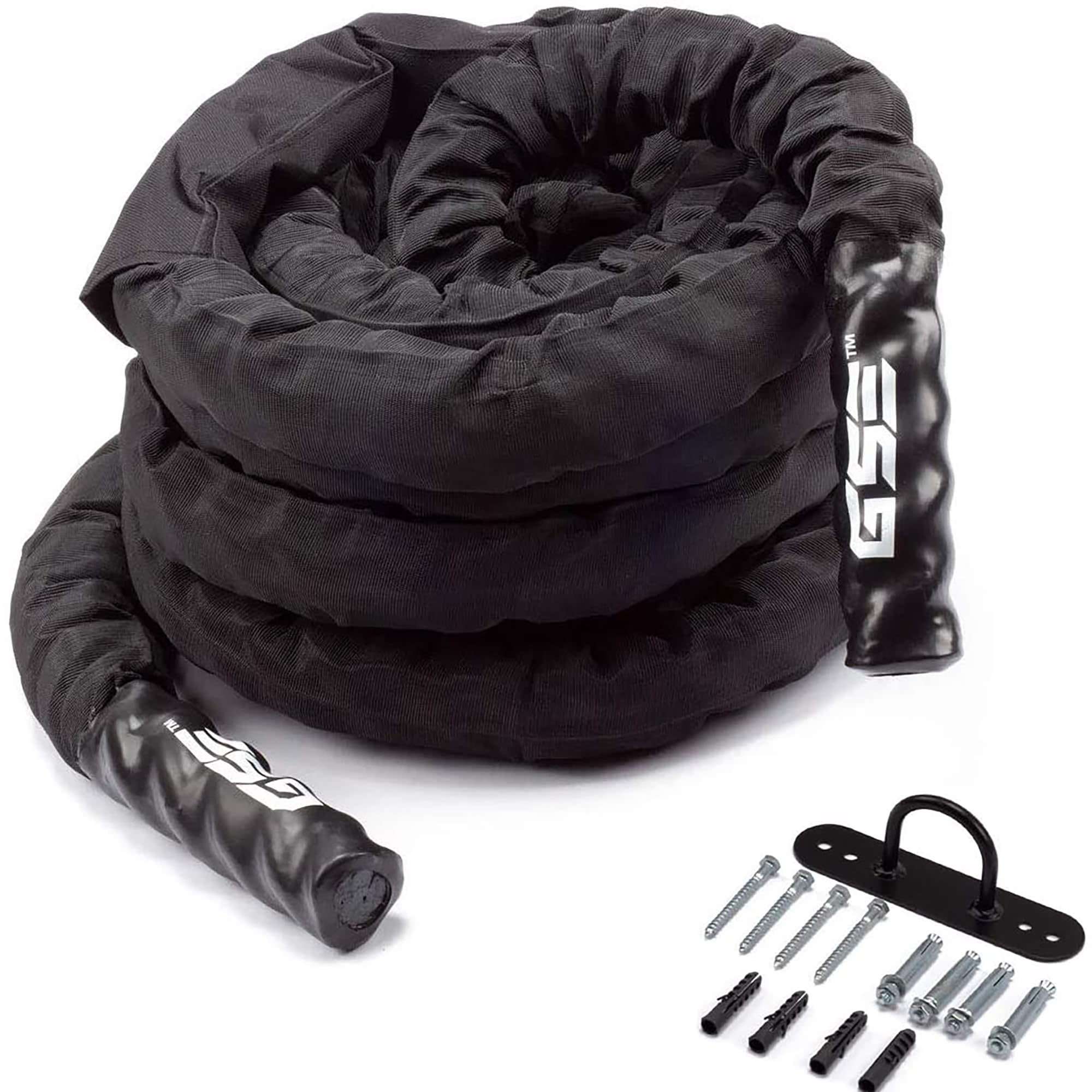 GSE Games & Sports Expert 1.5"/2" Diameter Exercise Training Battle Ropes (30' 40' 50' Length Available) 2"x30'