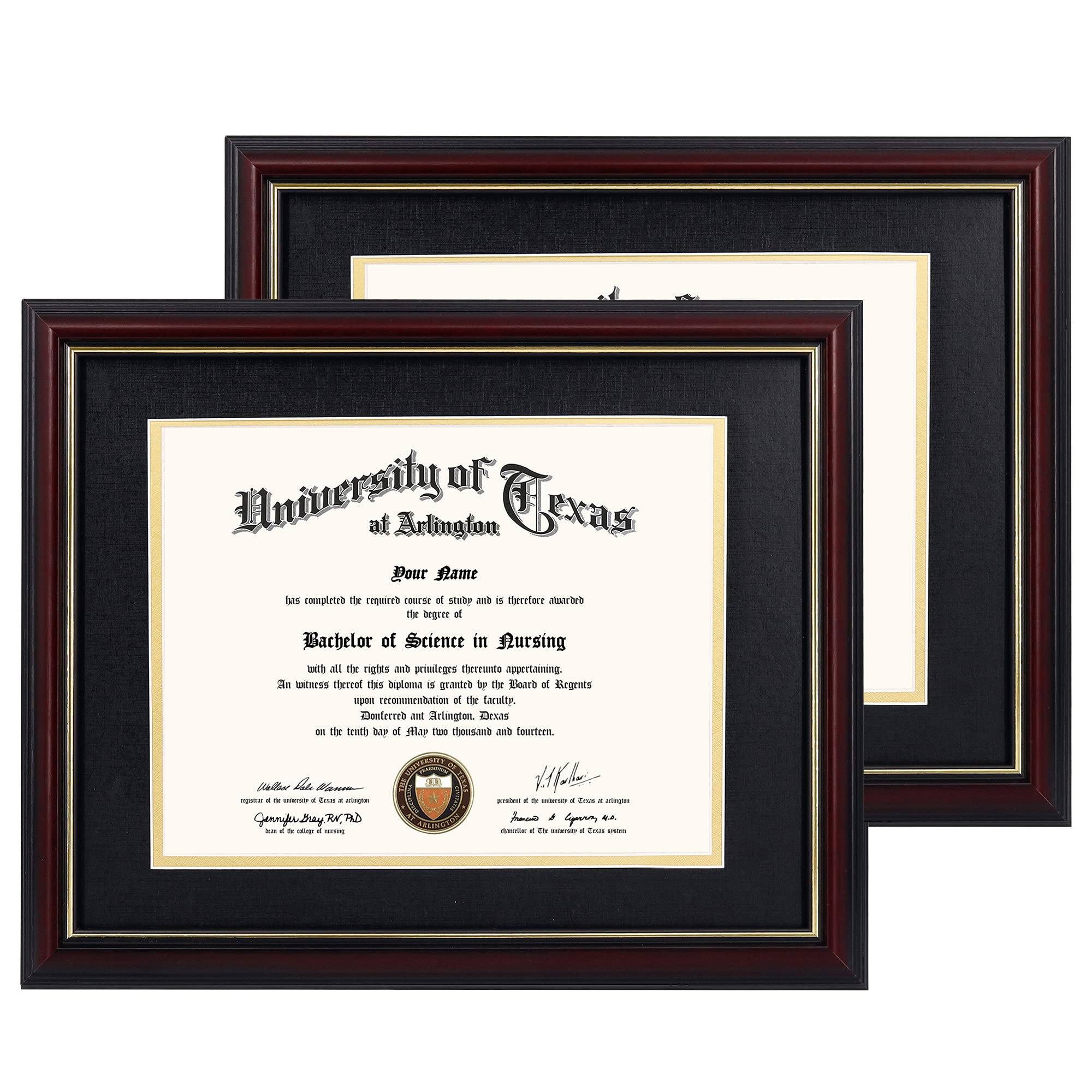 Buy GraduationMall 8.5x11 Diploma Frame with Black Over Gold Mat or