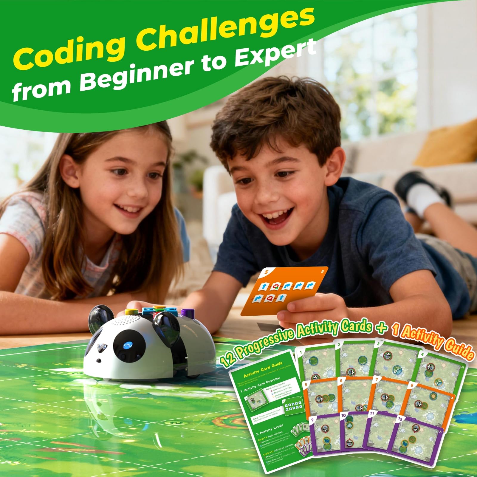 Apitor Robot Panda, Coding Robot for Kids Ages 4-6, Activity Set, 48 Pieces - Image 4