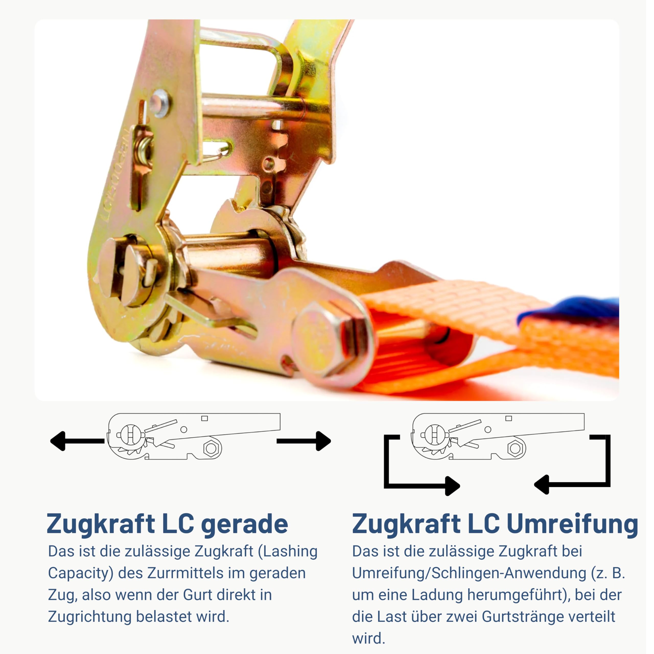20x Spanngurt mit Ratsche und Haken 8 m bis 2000 kg, bis 2,0 t / 2000 daN, zweiteilig 2-TLG Ratschengurt orange, 35 mm Gurtbreite Zurrgurt