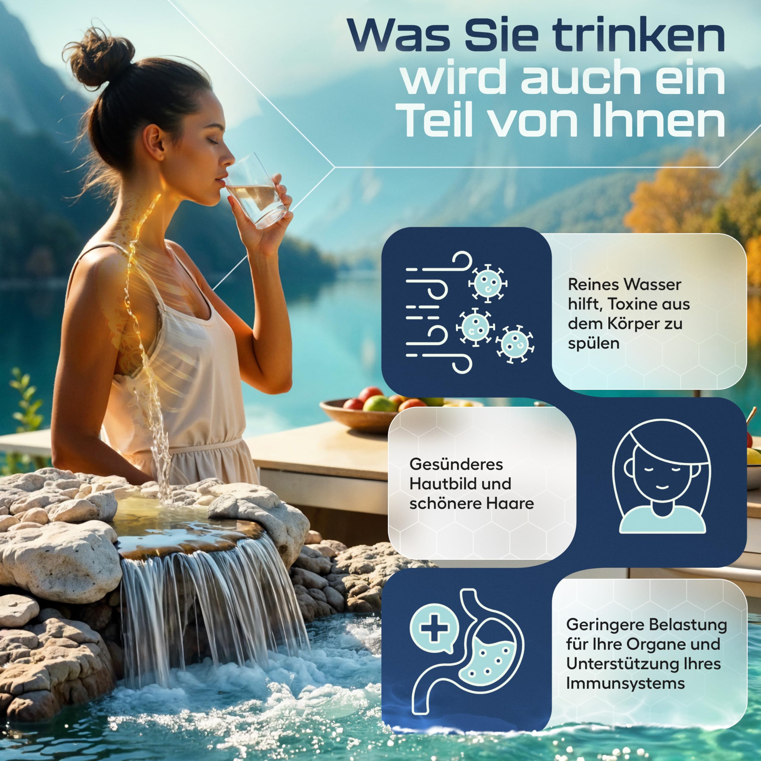 VILTARO® Osmoseanlage Trinkwasser [schwarz, 5-stufiges Filtersystem, 6 Temperaturstufen, mobil ohne Wasseranschluss] | Umkehrosmoseanlage | Osmose Wasserfilter | Kalkfilter | Trinkwasserfilter