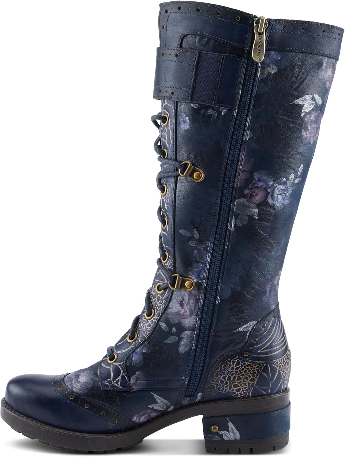 L'Artiste Kisha Boss Calf High Leather Boots – Hand-Painted Comfort