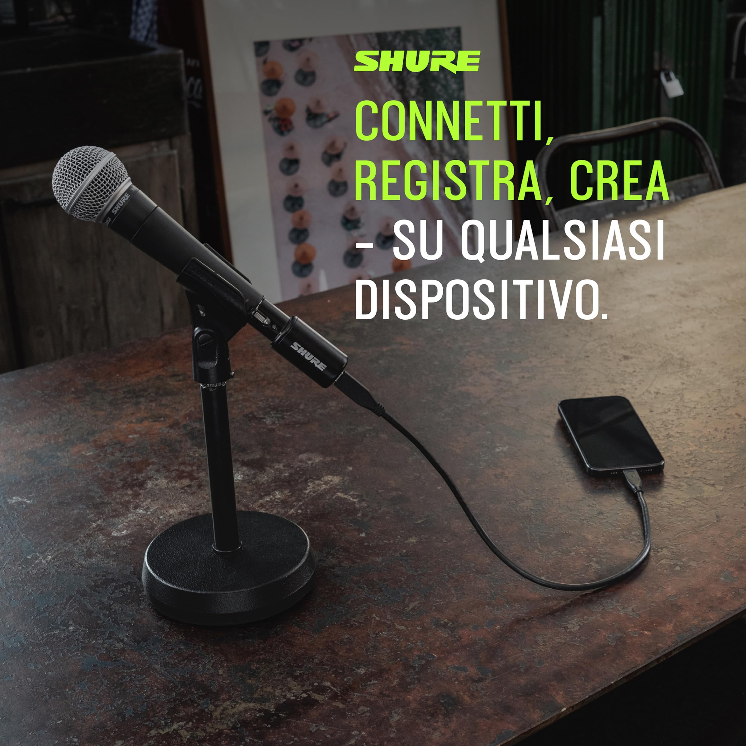 Interfaccia audio digitale Shure MVX2U Gen 2, adattatore da XLR a USB per microfoni, per la registrazione di contenuti, elaborazione digitale, compatibile con Mac e Windows, dispositivi iOS e Android