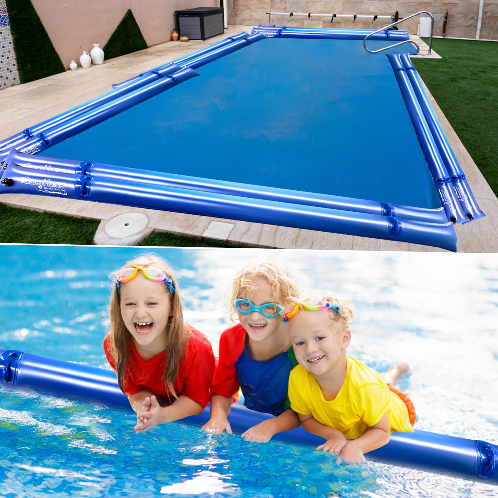 8x Doppelrohr-Pool-Wasserbeutel, Je 3 M – 0,4 Mm Dickes PVC, Kältebeständig, Mit Ventil