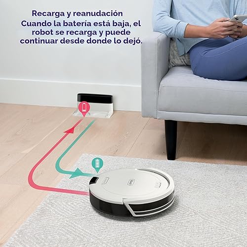 Miniatura 7 de Shark Navigator AV2120 - Aspiradora robot con navegación SmartPath y cepillo autolimpiante, potente succión, para alfombras y suelos duros, blanco,