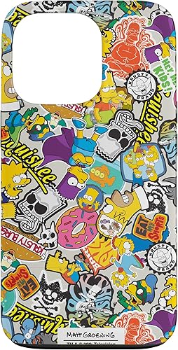 Funda de collage de pegatinas para iPhone 13 Pro de Los Simpson