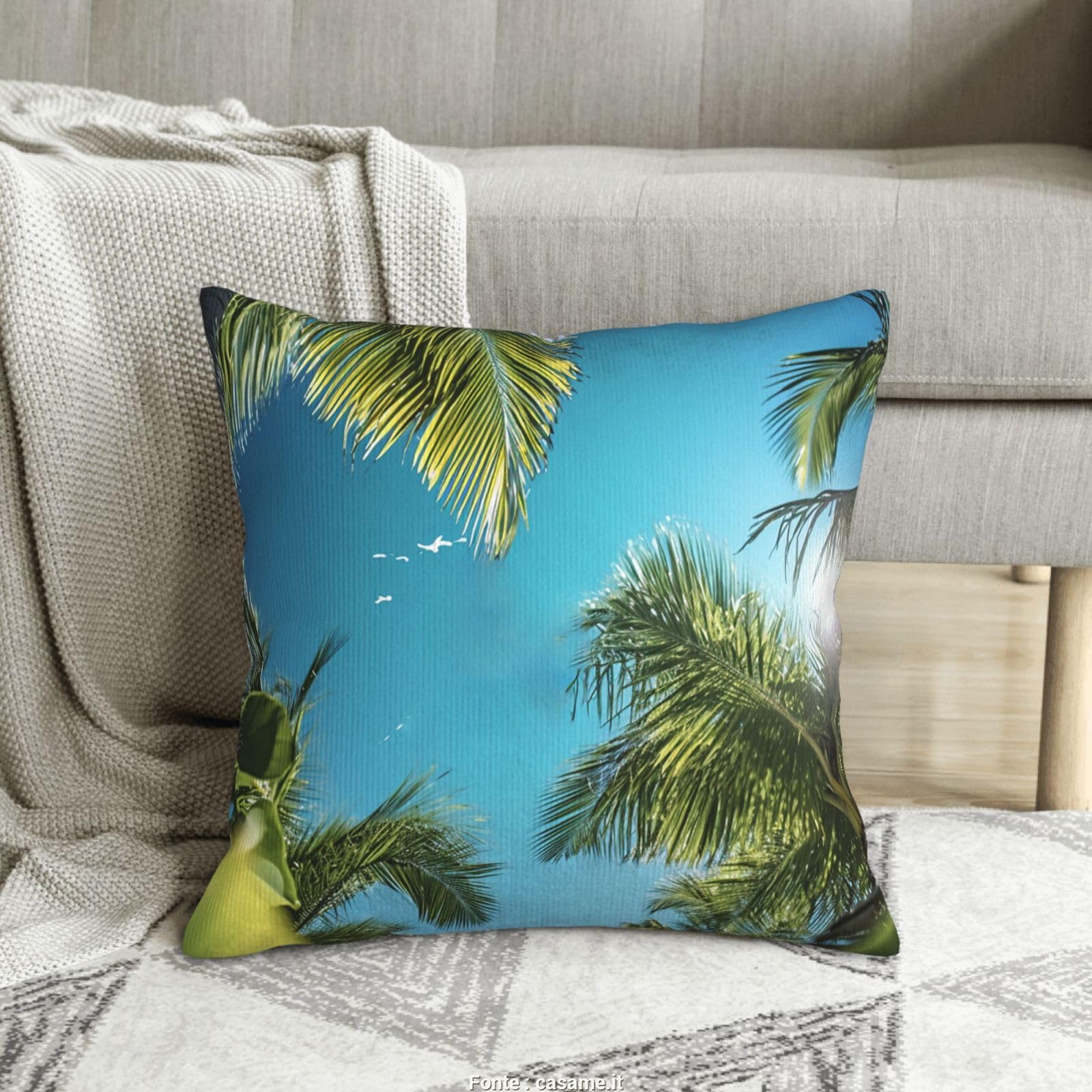 Housse de coussin en velours côtelé bleu de qualité supérieure 50x50cm