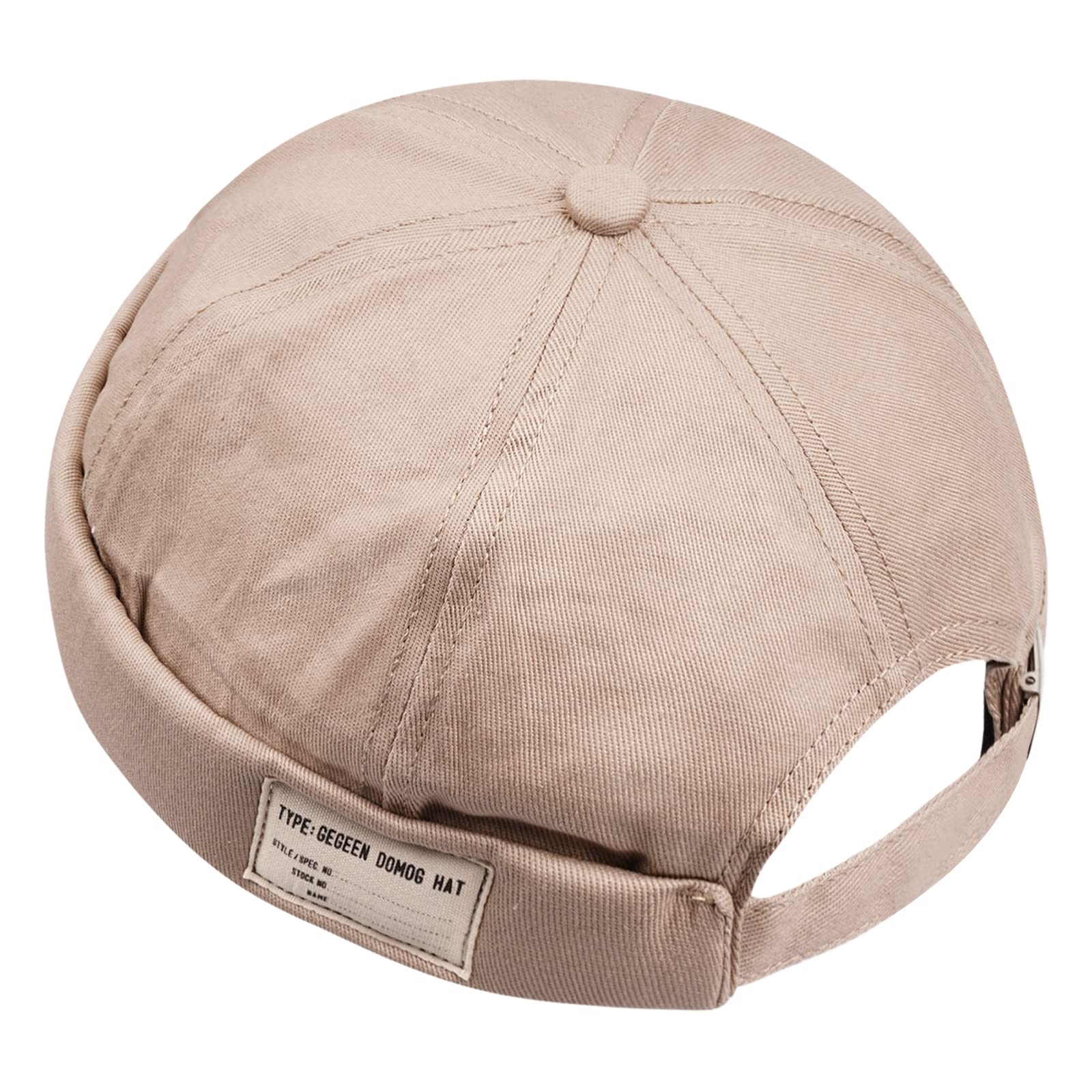 Croogo Unisex Visor-Less Cap Cotton Denim Brimless Docker Cap Rolled Cuff Harbour Hat Summer Baseball Cap