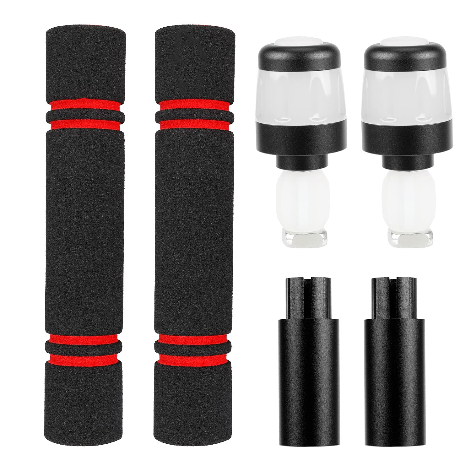 LED Warnleuchte Wasserdicht und Lenker Verlängerung für Segway Ninebot Max G30 Zubehör Blinker Scooter Ersatzteil Elektroroller (B/Schwarz/Weiß)