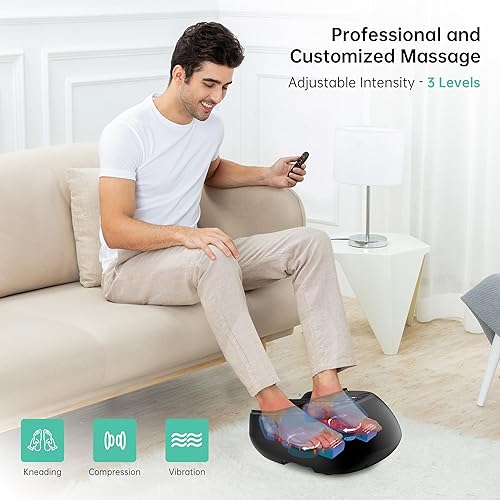 Miniatura 3 de Snailax Shiatsu masajeador de cuello y hombros Shiatsu masajeador de pies con compresión de calor amasamiento vibración,