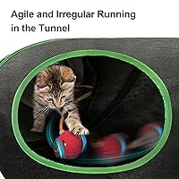 Vista 3 de Interactive Cat Toys Ball Fast Rolling in Cat Tunnel – Motion-Activated Ball in Enrichment Tunnel,Hide & Seek Puzzle Game for Indoor Cats &