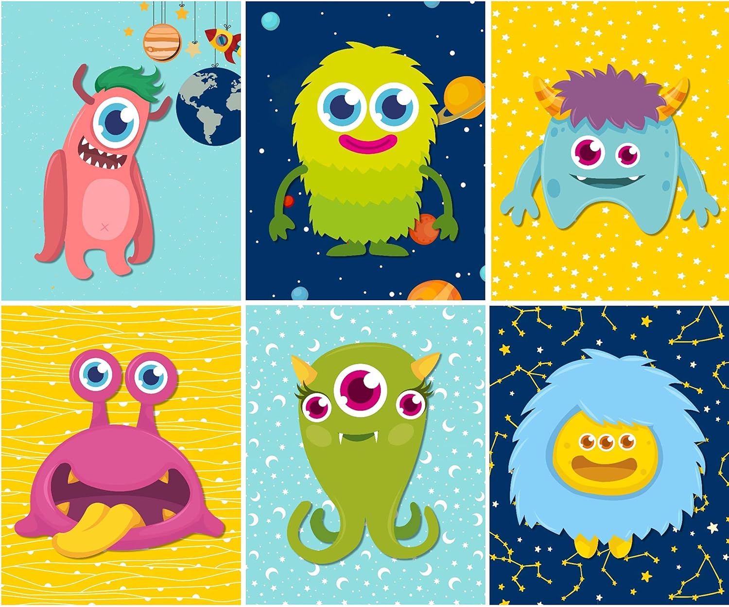 Outer Space Wall Decor Kids Room Nursery Art Prints