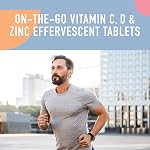 Organika Instant C, D, Zinc Effervescent Tablets - Peach Flavour- Immune Support- Single Tube x 10 Tablets