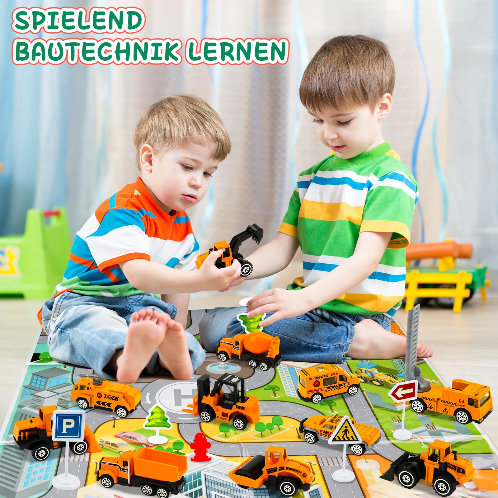 Adventskalender Kinder, Adventskalender 2025 KINDER Auto Spielzeug ab 3 4 5 6 Jahre Junge Mädchen Weihnachtskalender 2025 Weihnachtsgeschenke zum Befüllen Baustelle Fahrzeug Geschenk für Kind