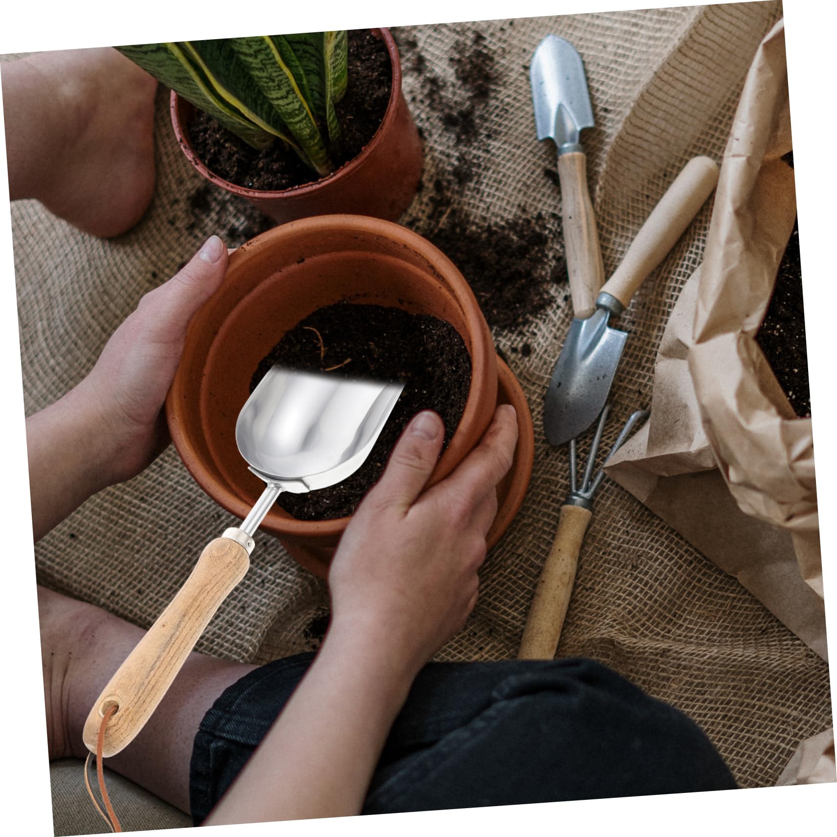 ibasenice 2 Stück Gartenerde Schaufel Scoop Gartenhandwerkzeuge Kompakte Gartenschaufeln Garten Handschaufel faltbar Hochleistungs-Gartenhandkelle Garten -Mini -Werkzeuge Rostfreier
