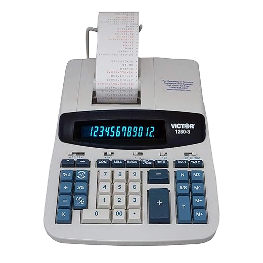 Victor 1260-3 Desktop Calculator, Grey