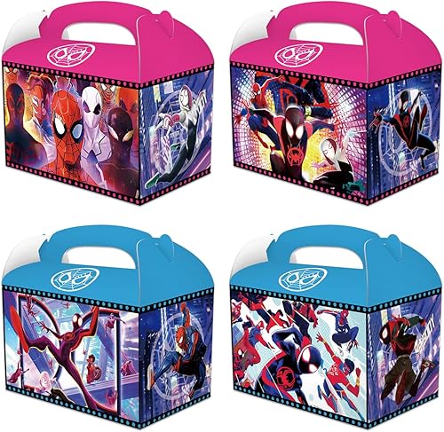 DARDDI Cajas de recuerdo de fiesta de araña, 12 cajas de dulces con temática de araña, cajas de dulces impresas con donas, suministros para